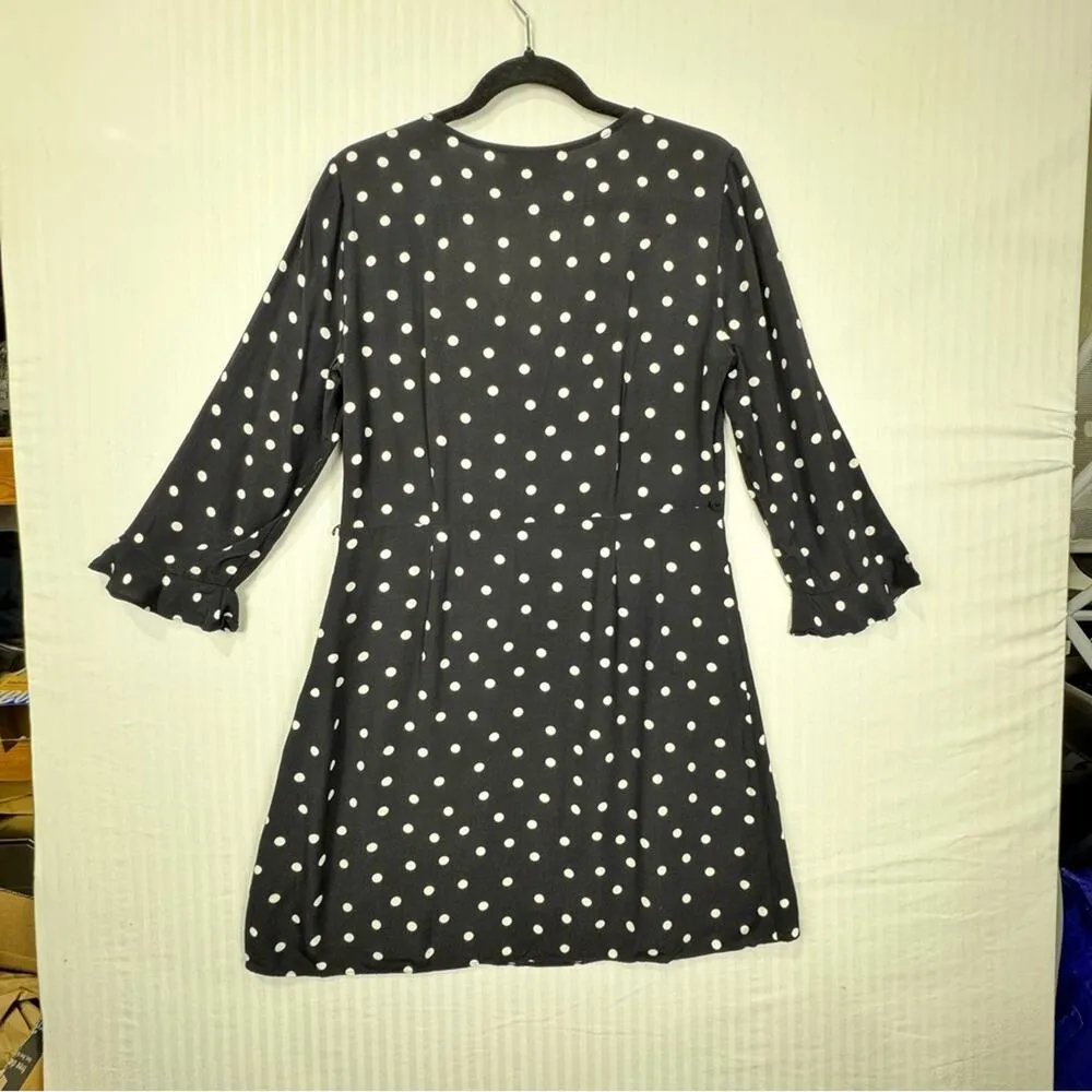 Sanctuary Eye Candy Dotted Faux Wrap Mini Dress Polka Dots Women’s Size Medium - Image 3