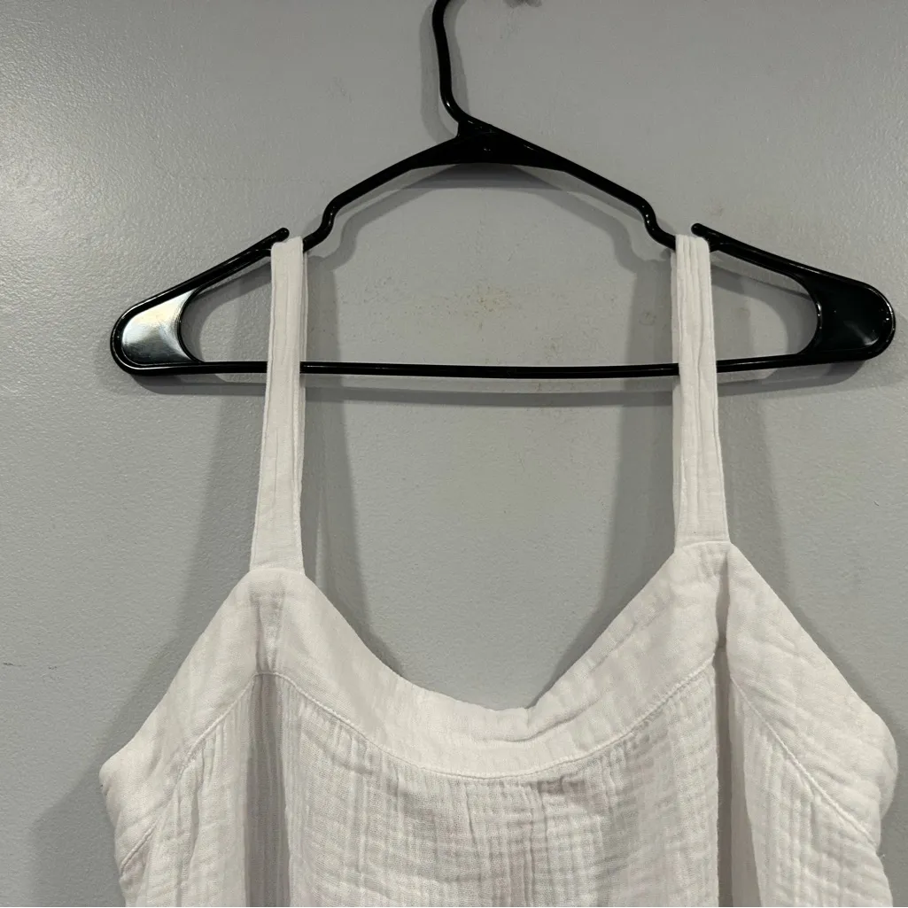 Michael Stars White Gauze Tank Top Large L - Image 2