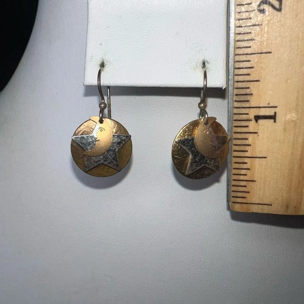Petite Mystic Star‎ and Crescent Moon Earrings Gold - Image 4