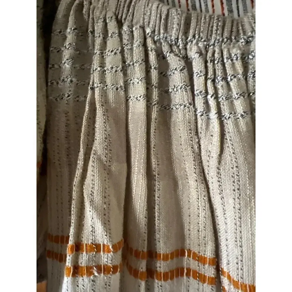 Free People Cotton Blend open tie back mini dress balloon sleeve Boho Western M - Image 11