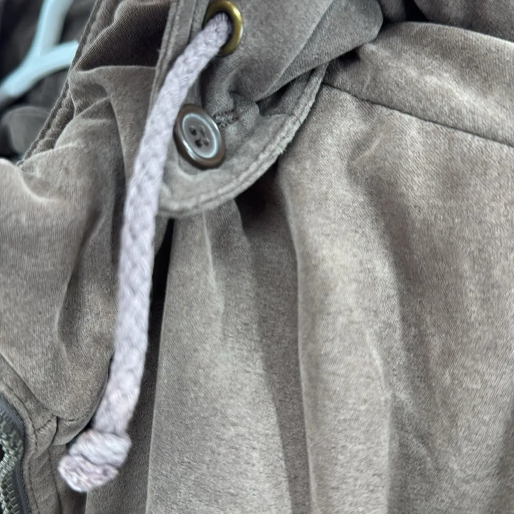 Bromley Sport Women's brown faux suede removable fleece liner hooded coat L Size L - Image 10