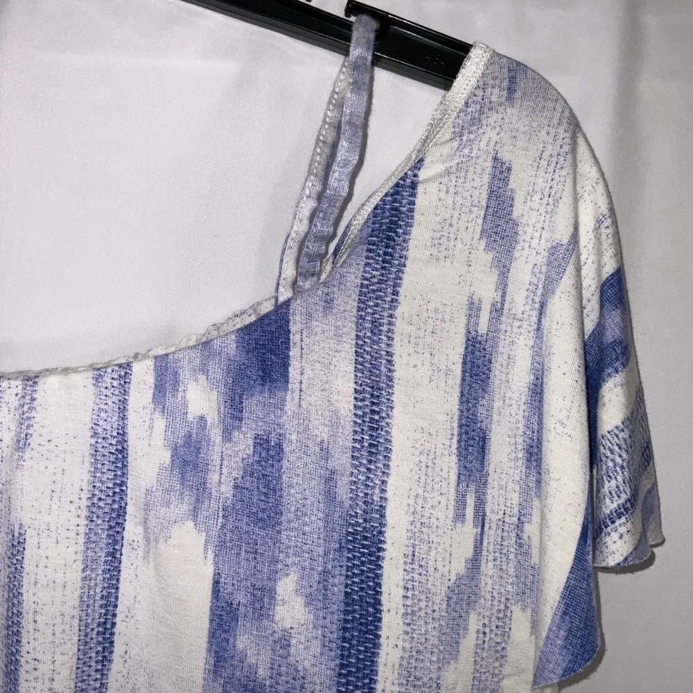 NWT  Blue & White Off Shoulder Stretchy Maxi Casual Vacation Dress S - Image 5
