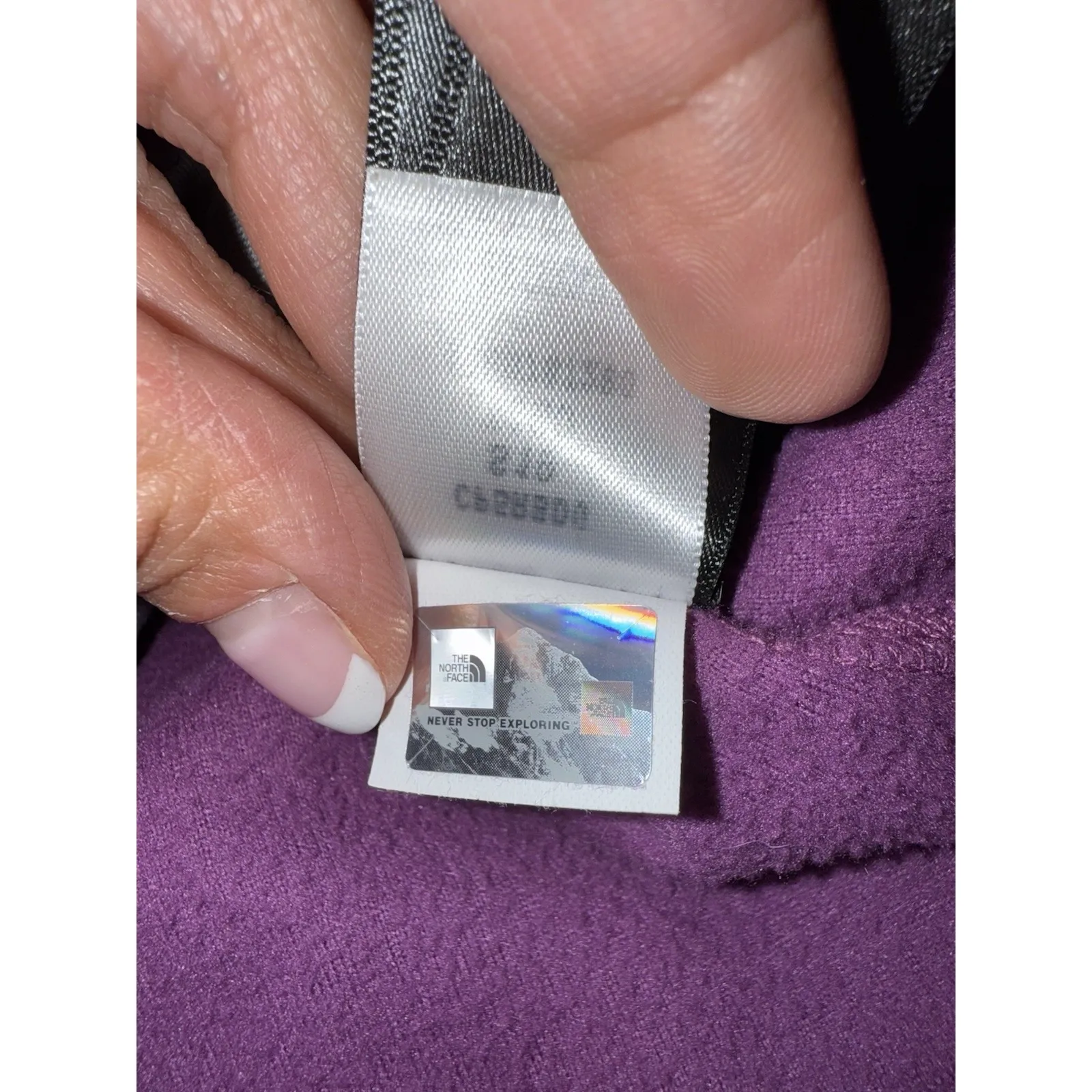 The North Face Women's Small Purple Fleece Jacket‎ Coat Full Zip Hood Hoodie EUC - Image 7