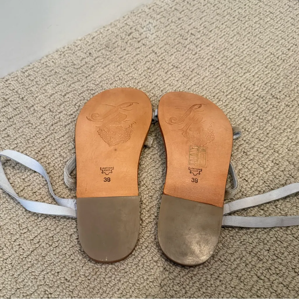 FREE PEOPLE Isle‎ Of Capri Sandals size 38 Velvet and Leather Combo - Image 3