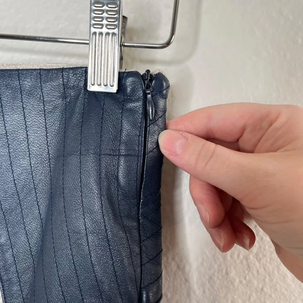 Anthropologie Love & Liberty Lamb Leather Paneled Knit Pencil Skirt Small petite - Image 9