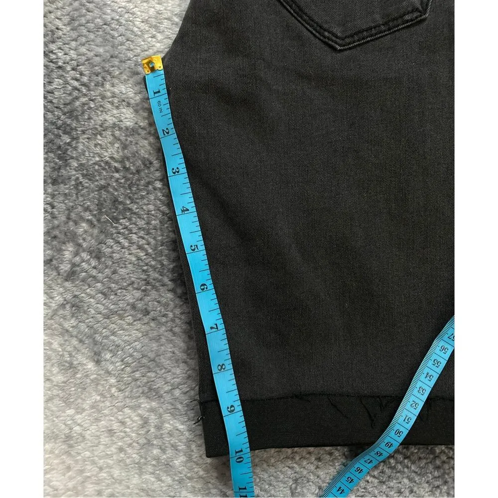 Vigoss Black Denim Marley Bermuda Distressed Cuffed Mid Rise Shorts Size 25 | 2 - Image 12