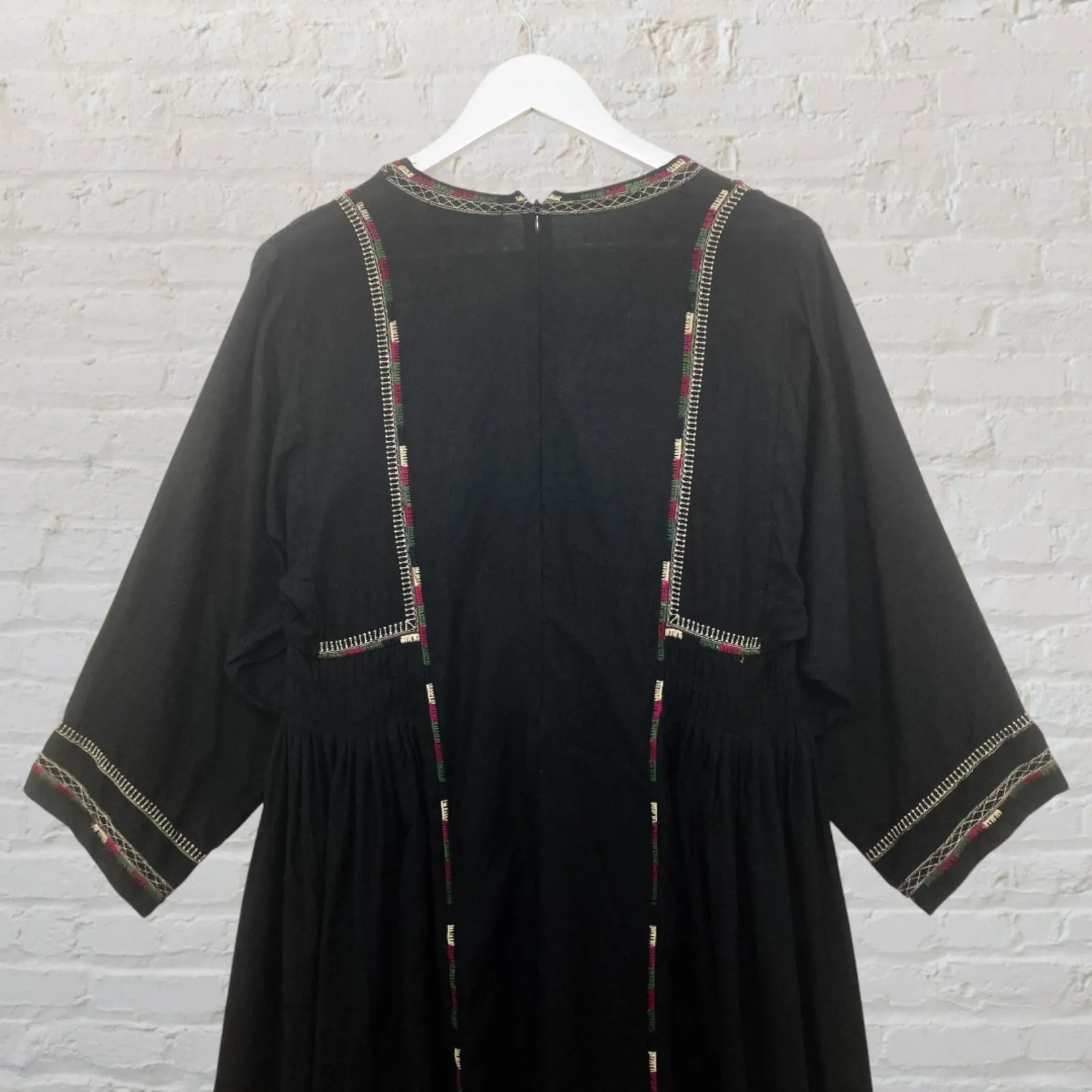 Isabel Marant Clayne Black Silk Bourette Embroidered Maxi Dress EU 42 / US 10 - Image 5