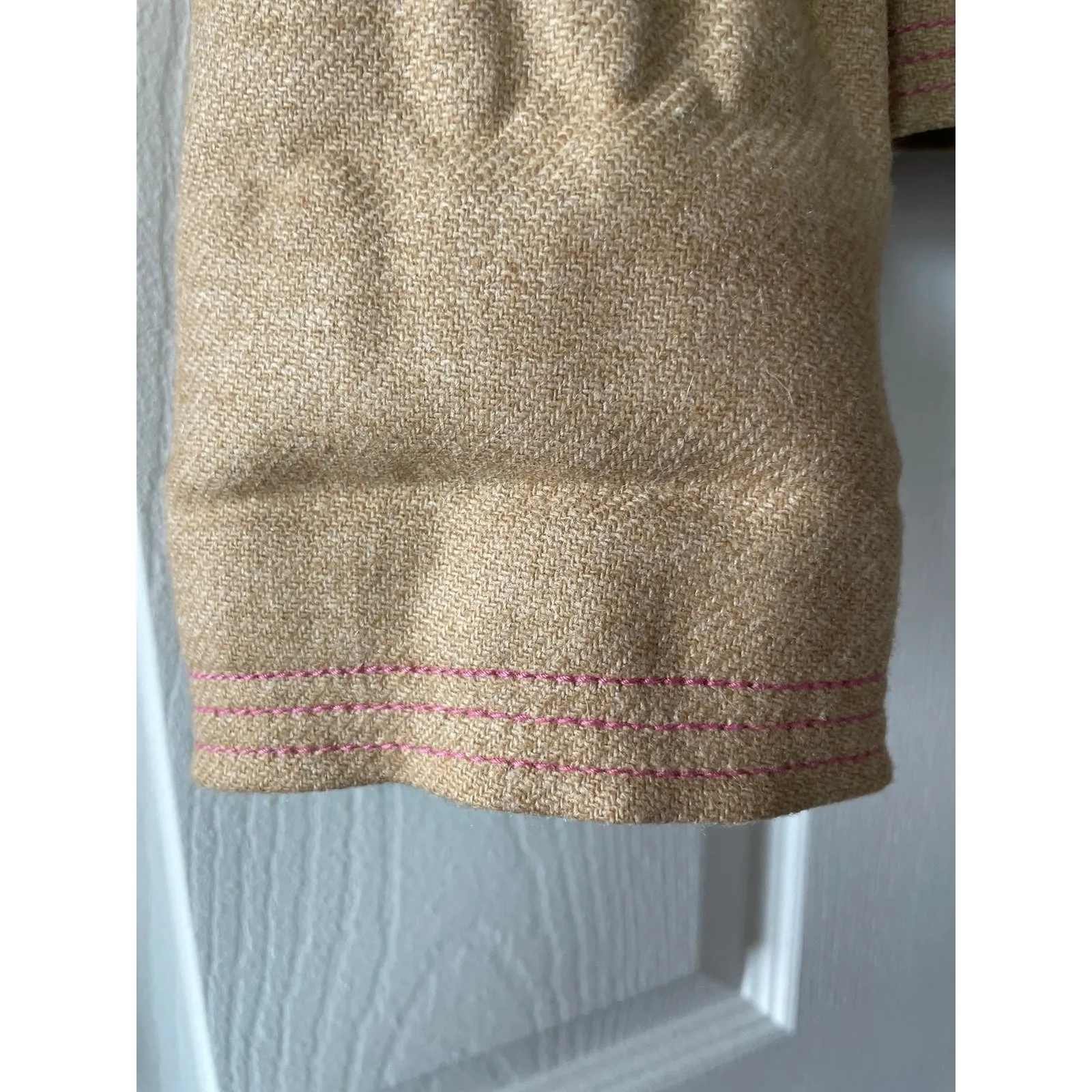 Gap Women's Wool Coat‎ Short Waist Jacket Size XL Camel Khaki/Tan - Image 6