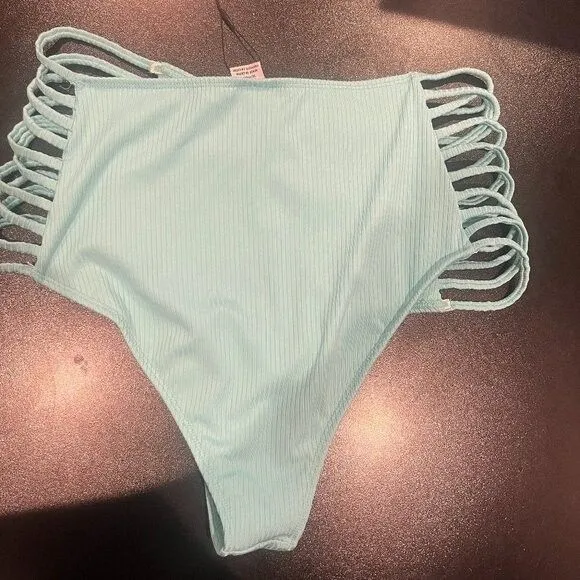 ReVamped NWT Womens Two Piece Bathing Suit Bikini Bottom Size XL Blue ish Green - Image 2