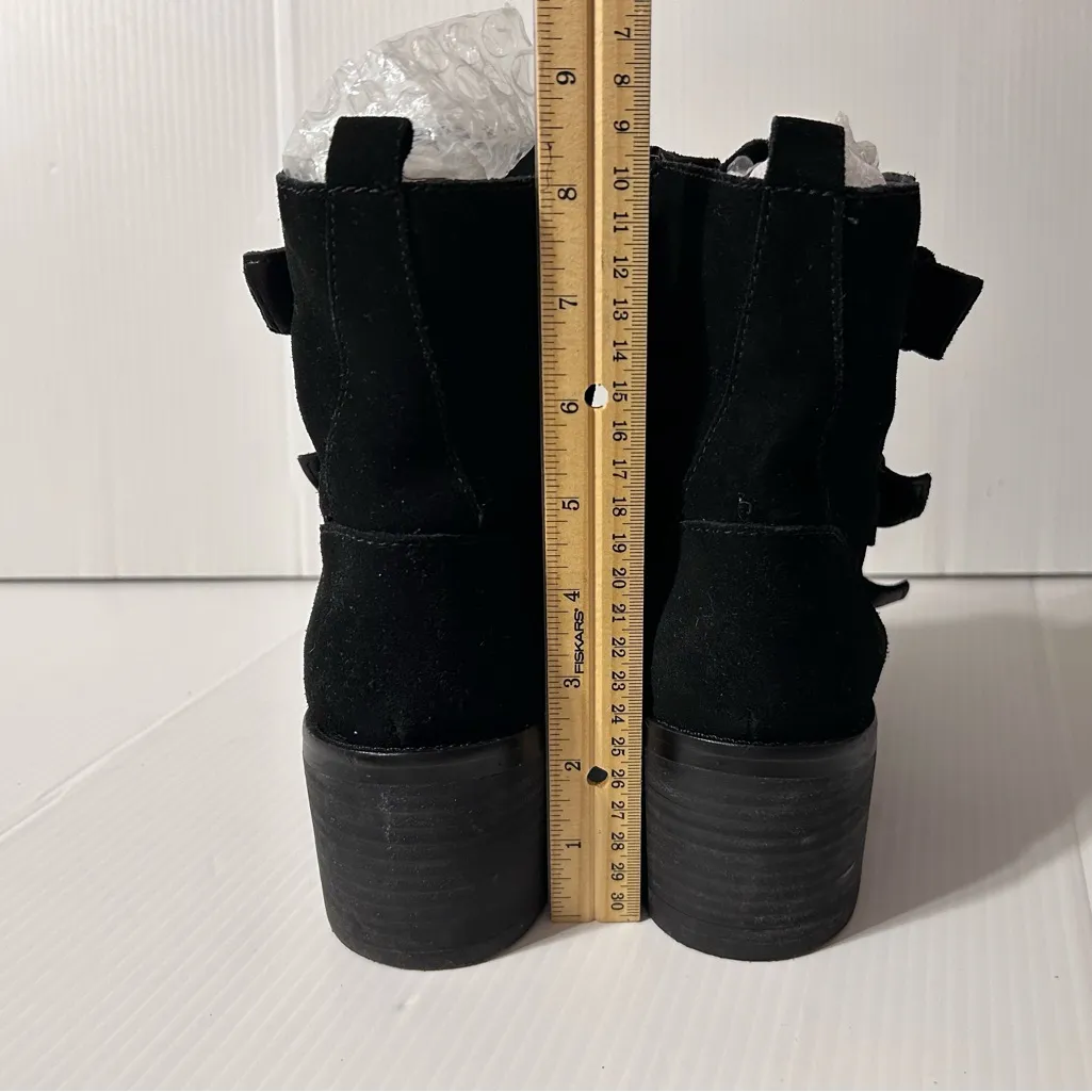 Crown Vintage ASISA winter black suede block heel boots women size 10 - Image 7