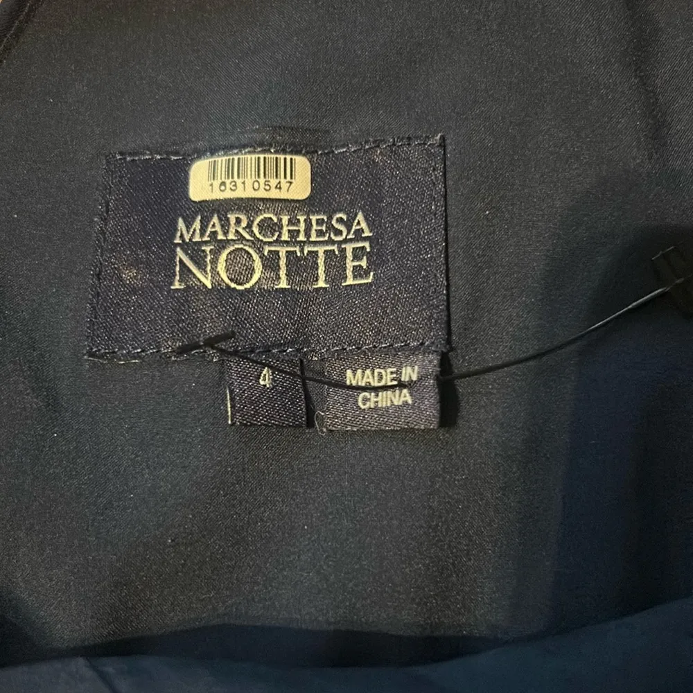 Marchesa Notte Navy Taffeta Flutter Sleeve Ball Gown Dress | Size 4 NEW Blue - Image 9