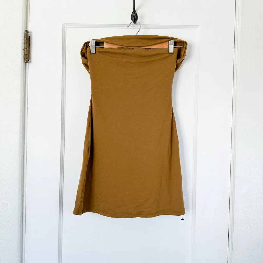Reformation | Carmina Knit Off the Shoulder Bodycon Mini Dress‎ in Bronze XSmall - Image 3