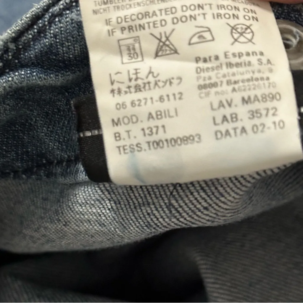 Diesel Denim Vintage RARE Womens Size 29 Blue Wash Exposed Zipper Low Rise Jeans - Image 9