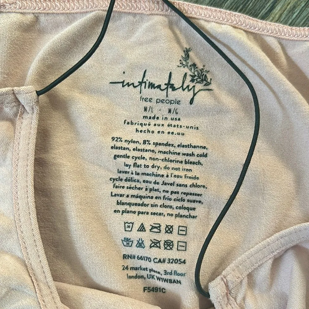 Free People Intimately Brami Skinny Strap Seamless Crop Top Pink Neude Size M/L - Image 4