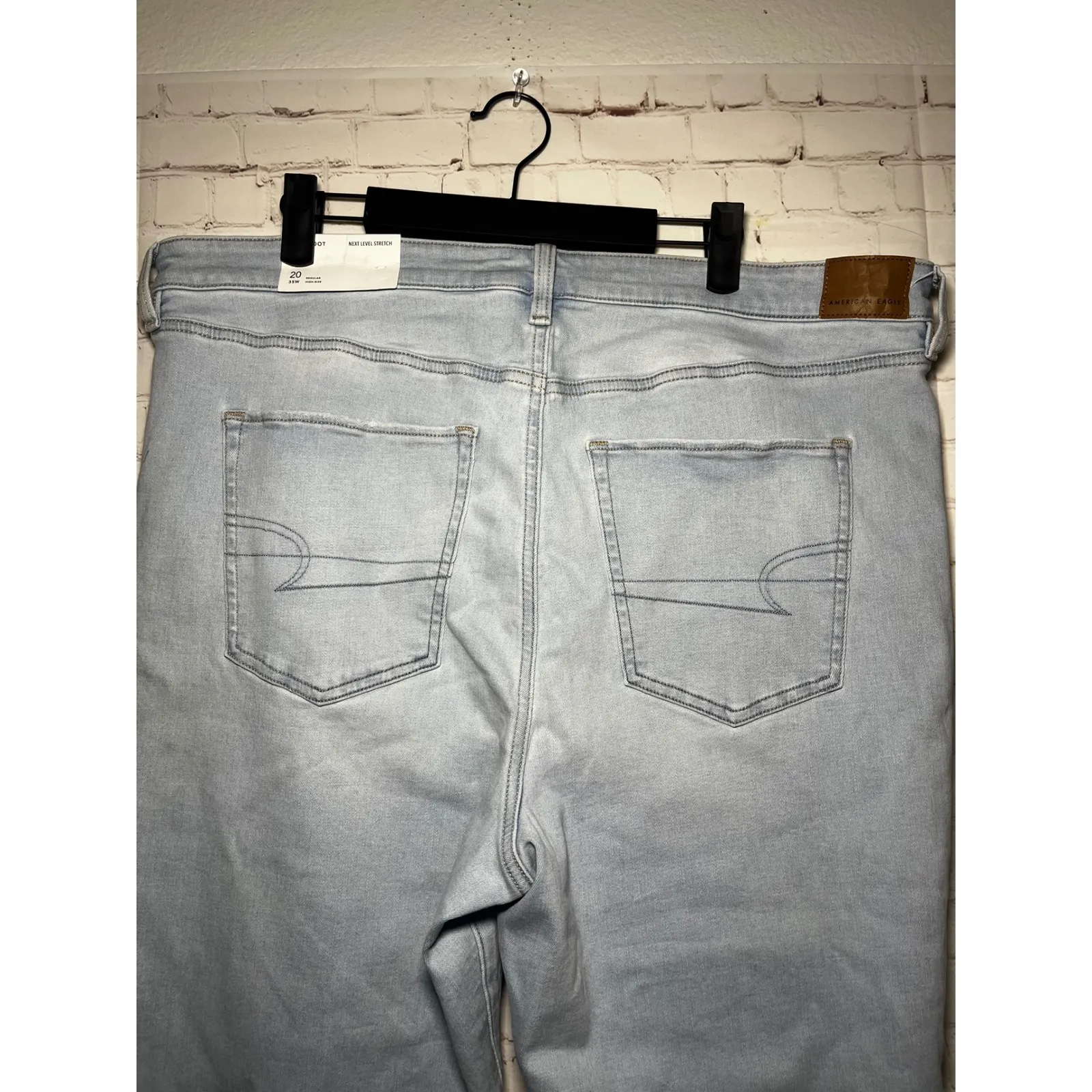 NWT American Eagle Kick Boot Crop Jeans Light Wash Bootcut Stretch Size 20 - Image 6