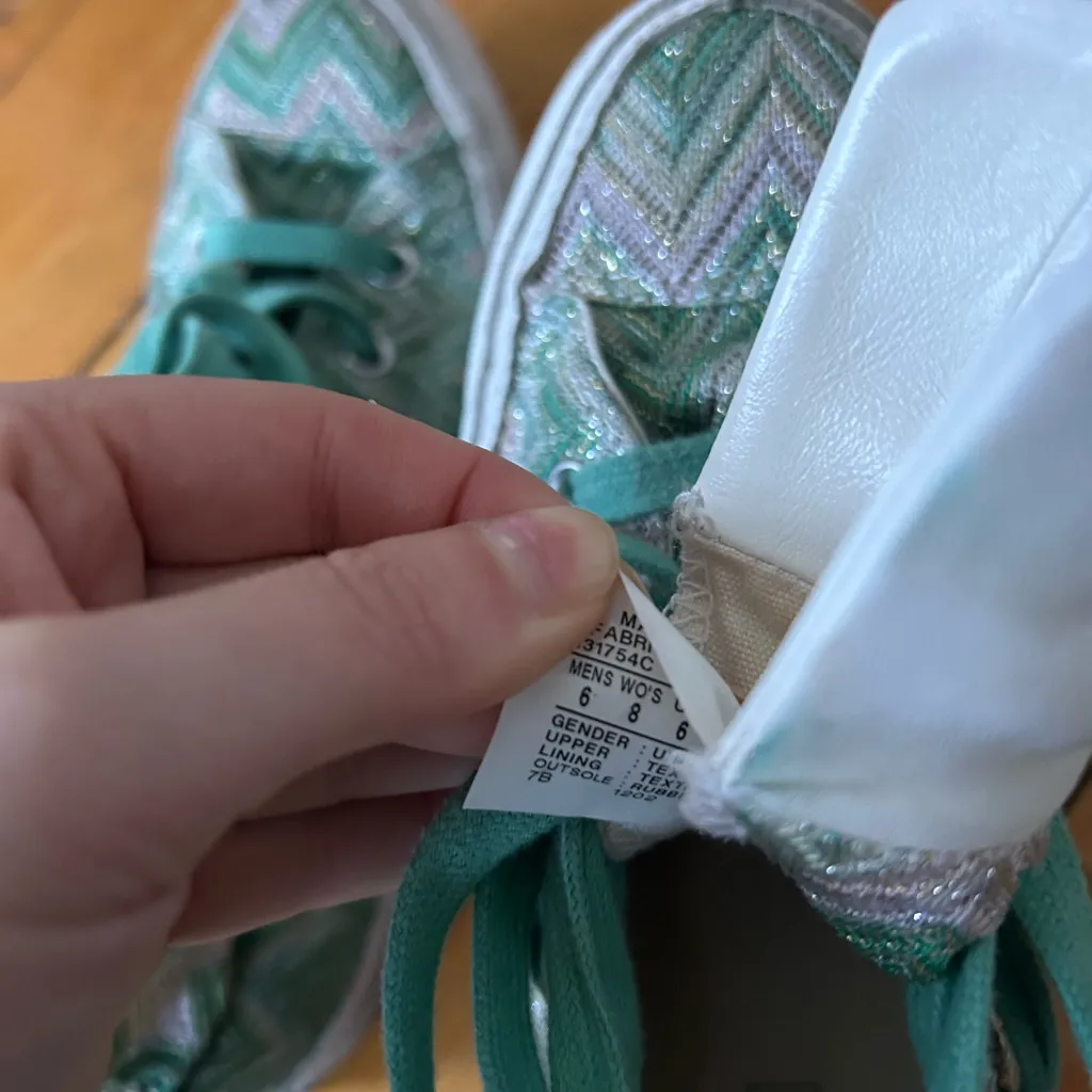 Missoni X Converse Chuck Taylor All Star Hi Sneakers Womens 8 Metallic green - Image 9
