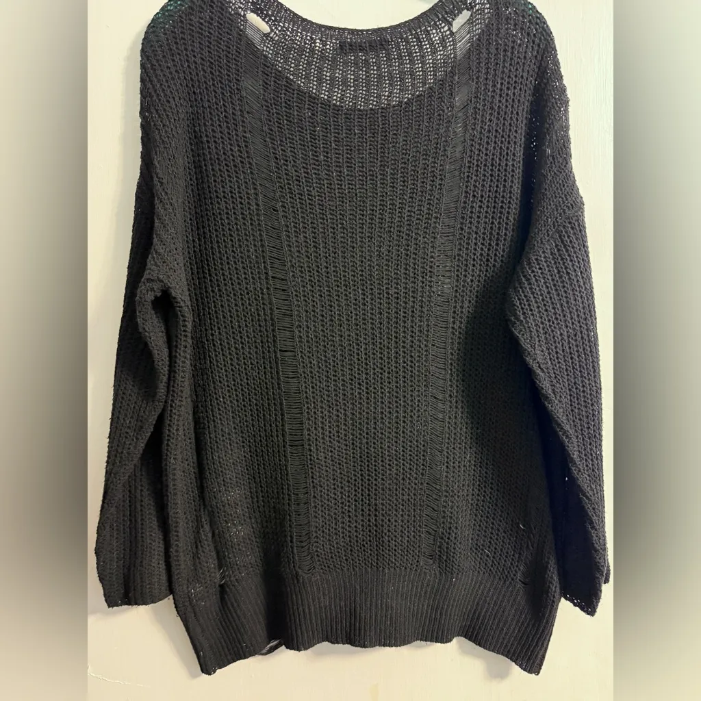 SHEIN Black Distressed Sweater NWOT - Image 4