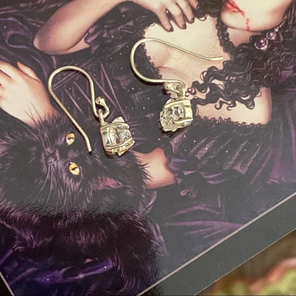 Herkimer Diamond Sterling Silver Dangle Earrings Silver - Image 9