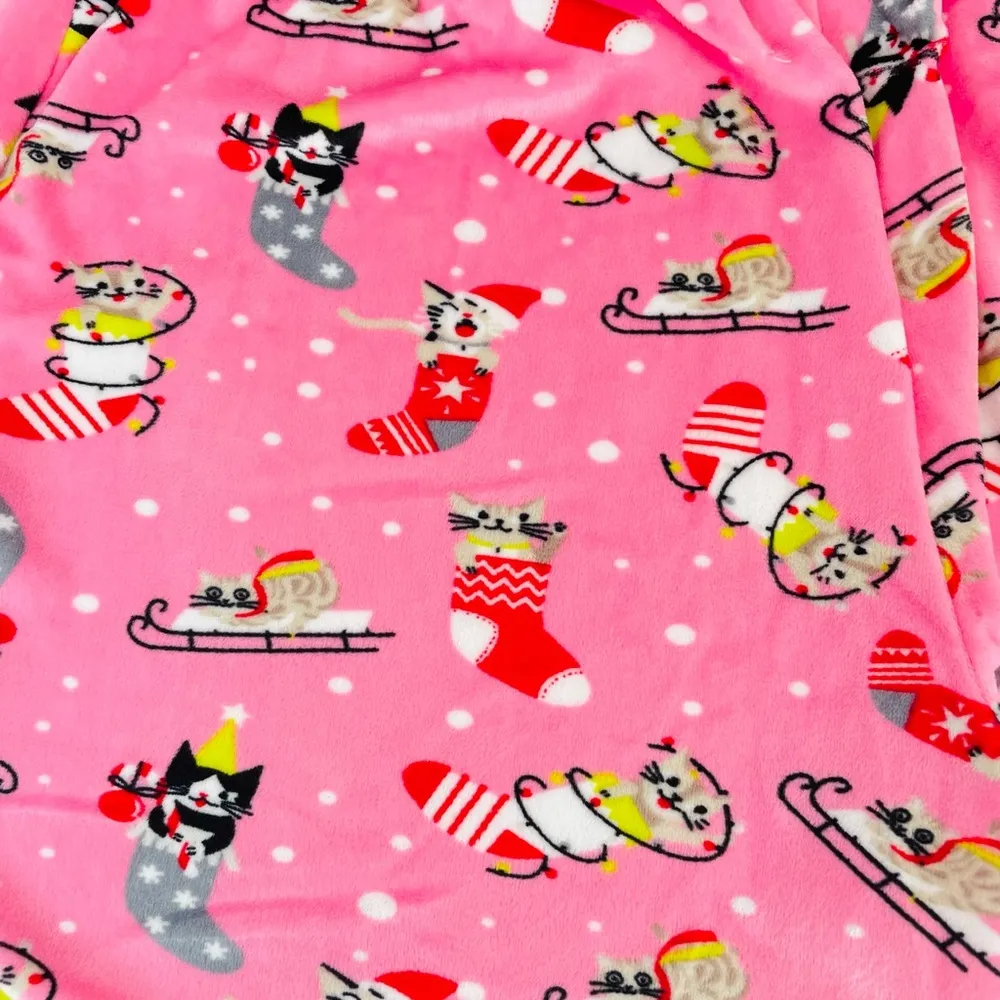 Goodnight Kisses Christmas Cats Pajama Bottoms, Pink Size undefined - Image 5