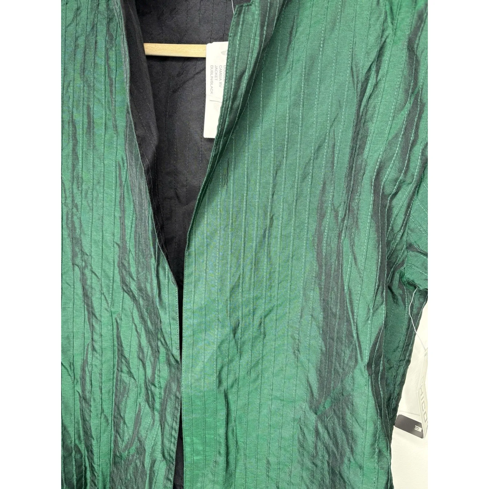 Chicos Size 0 Small Jacket Cambia RV Double Tuck Green Black Reversible NEW - Image 2