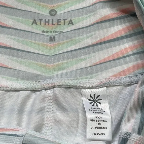Athleta Women's High Rise Prism Chaturanga Striped Crop‎ Leggings Size Medium - Image 6