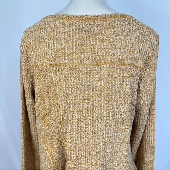 Anthropologie Saturday Sunday Wendy Waffle Top Womens Large Mustard‎ Ruffle Back - Image 9