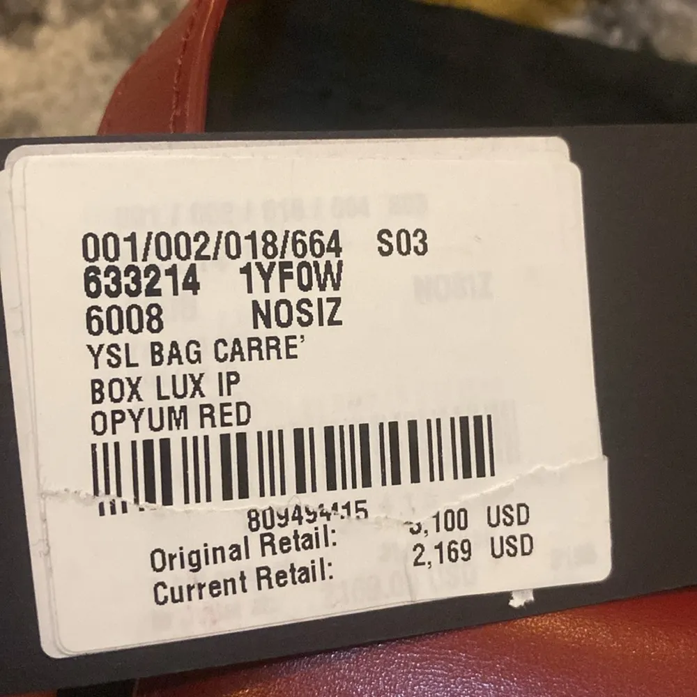 Saint Laurent Box Calfskin Le Carre Satchel Opyum Red - Image 3