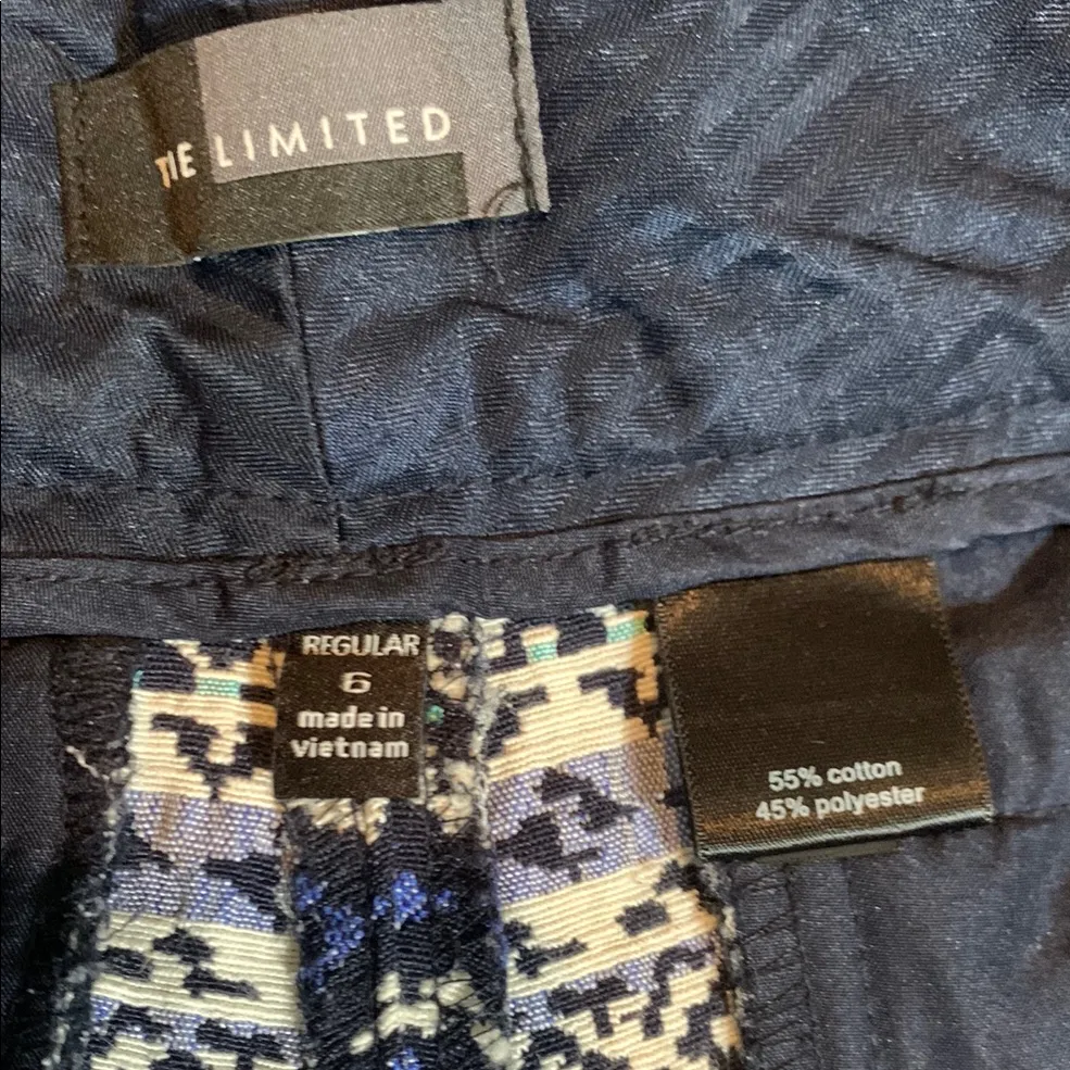 The Limited Size 6 Regular High Waist Blue and White Geometric Tribal Shorts - Image 6