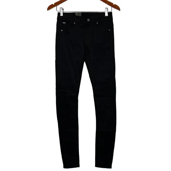 G-Star Raw D-Staq Mid Rise Skinny Super Stretch Jeans Black‎ Size 24 NWT - Image 9