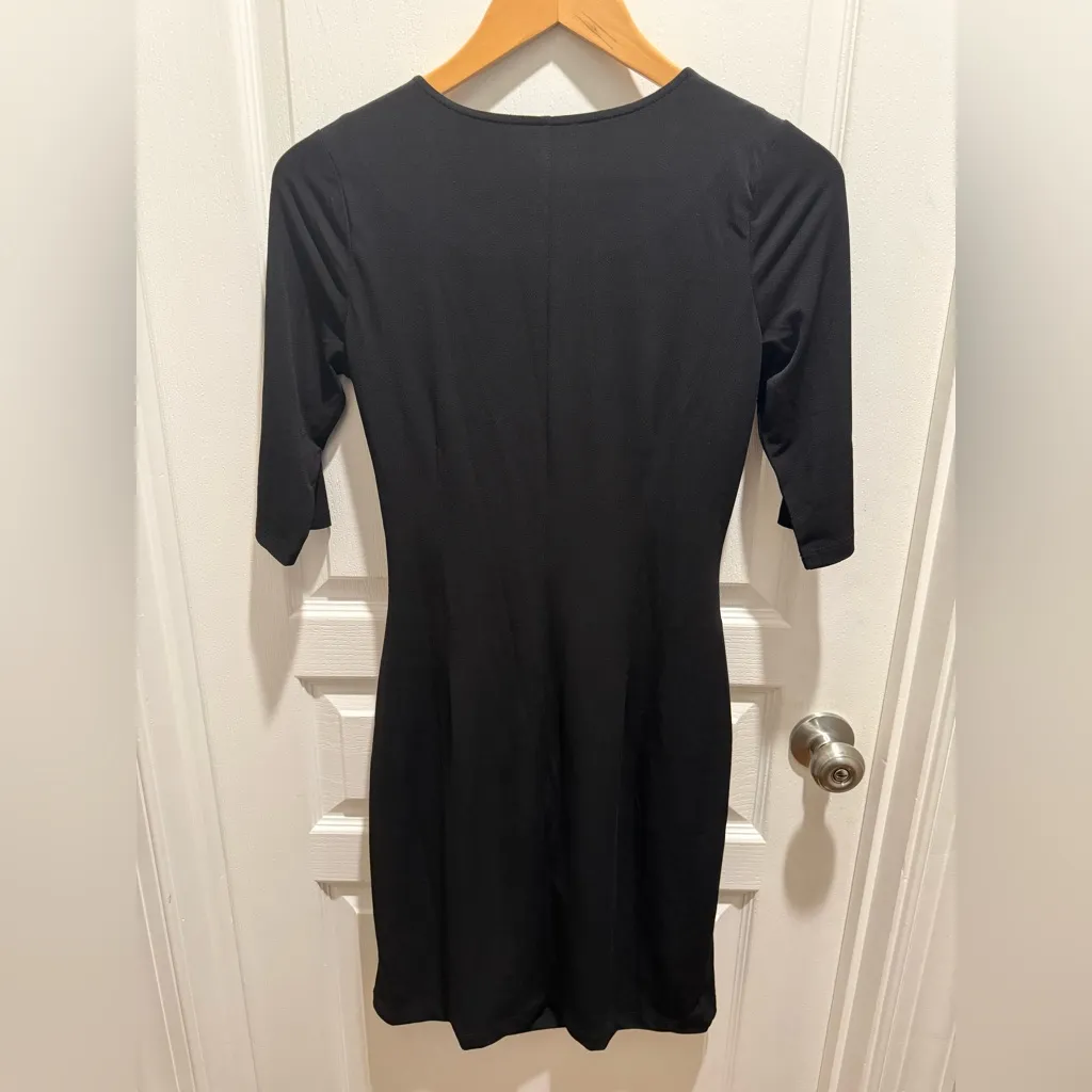NIC & ZOE BLACK 3/4 SLEEVE DRESS sz XS - Image 6