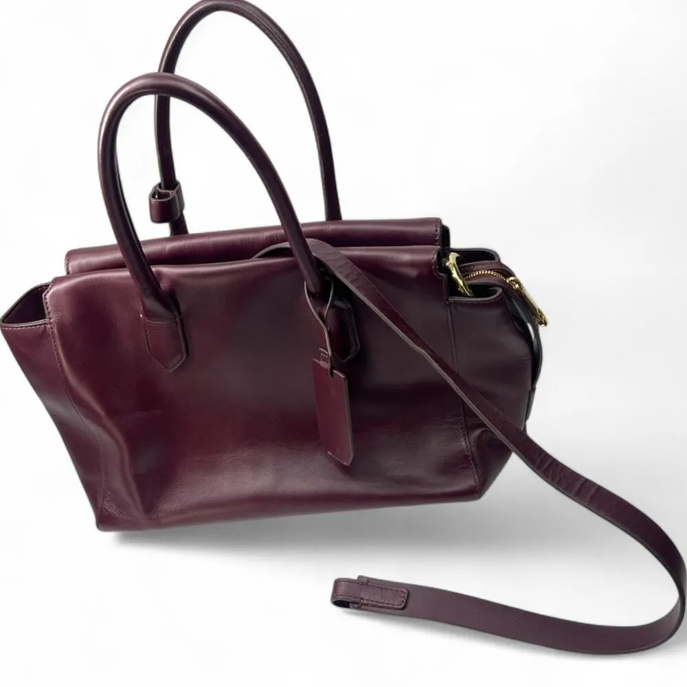 New $328 J Crew Harper Satchel Bag Purse Crossbody Top Handle Oxblood Burgundy Red - Image 3