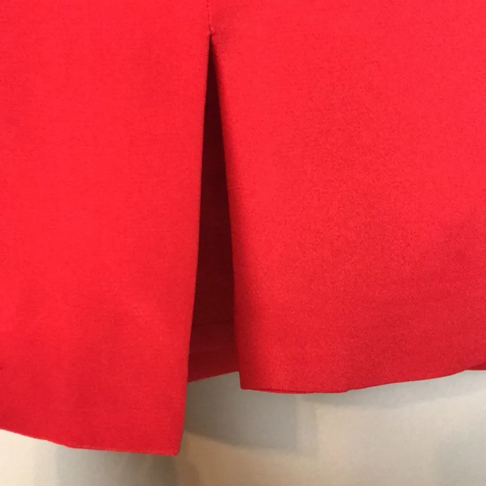 Hugo Buscati Collection Women’s Silk Red V-Neck Long Sleeve Slit Mini Dress - Image 3