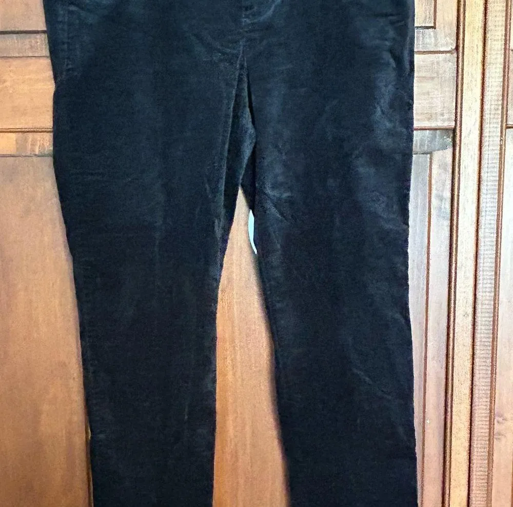 Old Navy Pixie Mid-rise Pants Soft Navy Velvet Straight Leg Women's 12 - Image 2