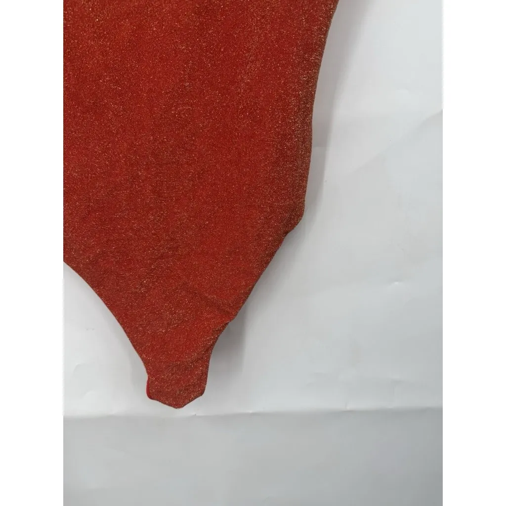 Aerie Sparkle Babewatch One Piece Cheekiest Swimsuit Women L Orange‎ Real Good - Image 5