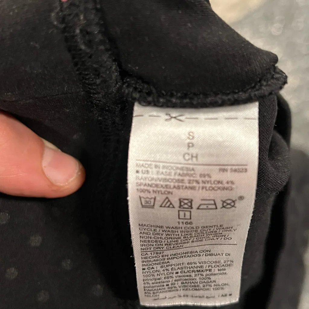 Old Navy Stevie Pants Womens Size Small Black Gray Polka Dot Stretch Pull On - Image 4