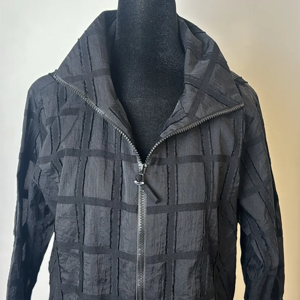 Lior Paris Victoria Casual Dress Jacket Three Quarter Sleeve High Low black Sz L Size L - Image 3