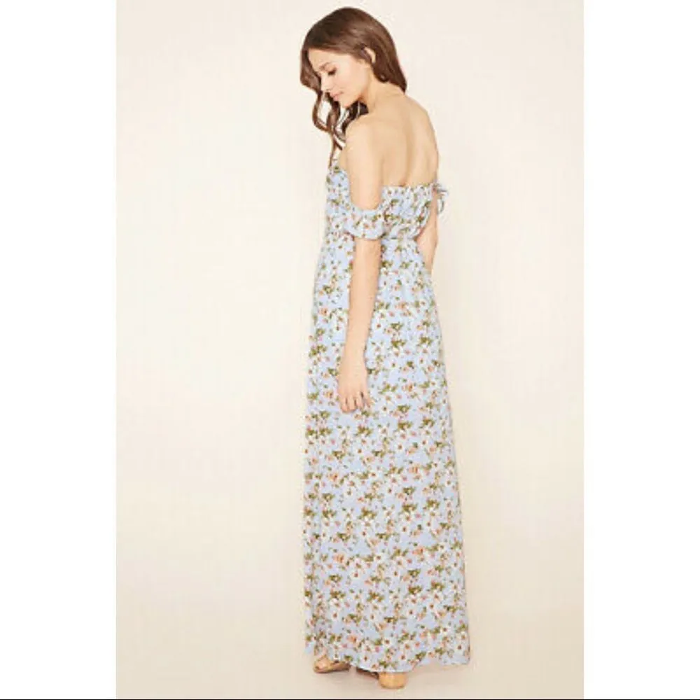 ✨HP✨F21 Floral Off the Shoulder Maxi Slit Dress✨ - Image 10