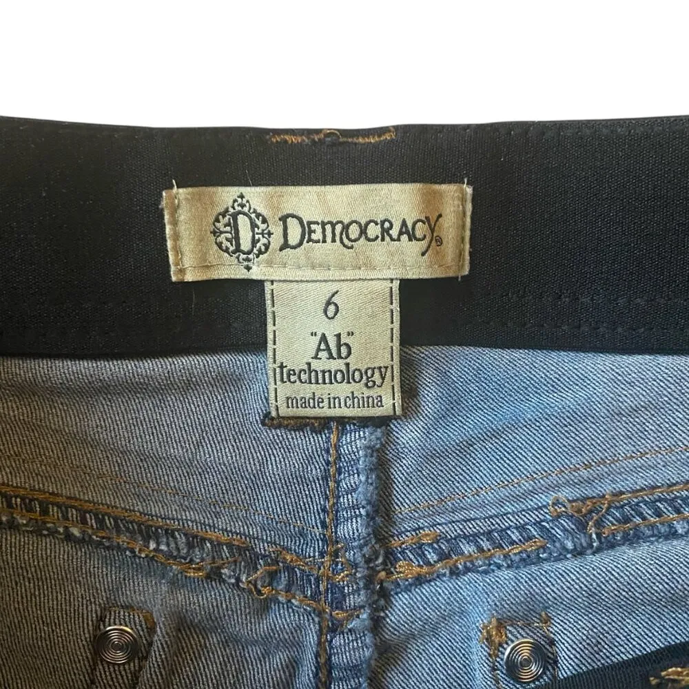 Democracy Ab Technology medium wash blue denim ripped skinny jeans size 6 - Image 7
