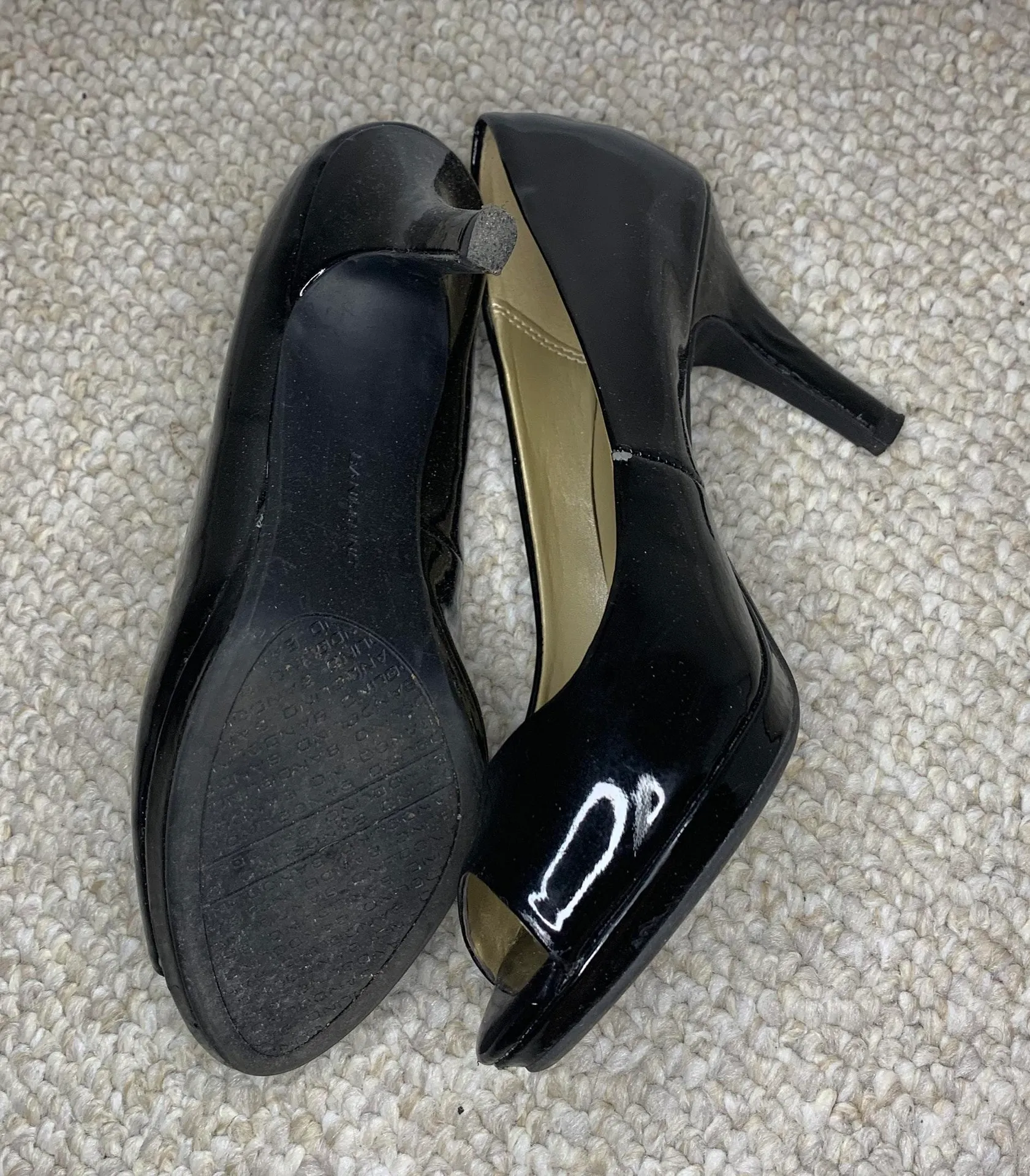 Black Peep Toe Heels Size 7 - Image 8