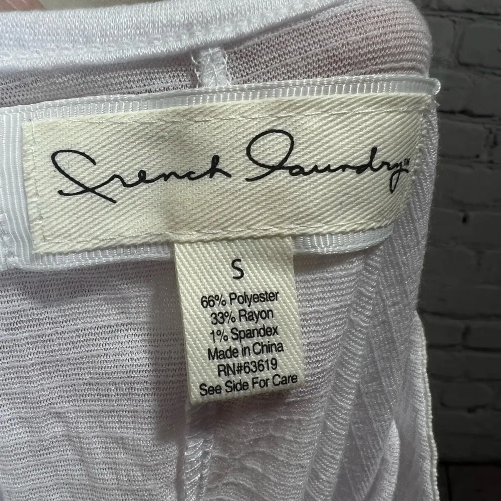 NWT French laundry white tie front shirt small - Image 15
