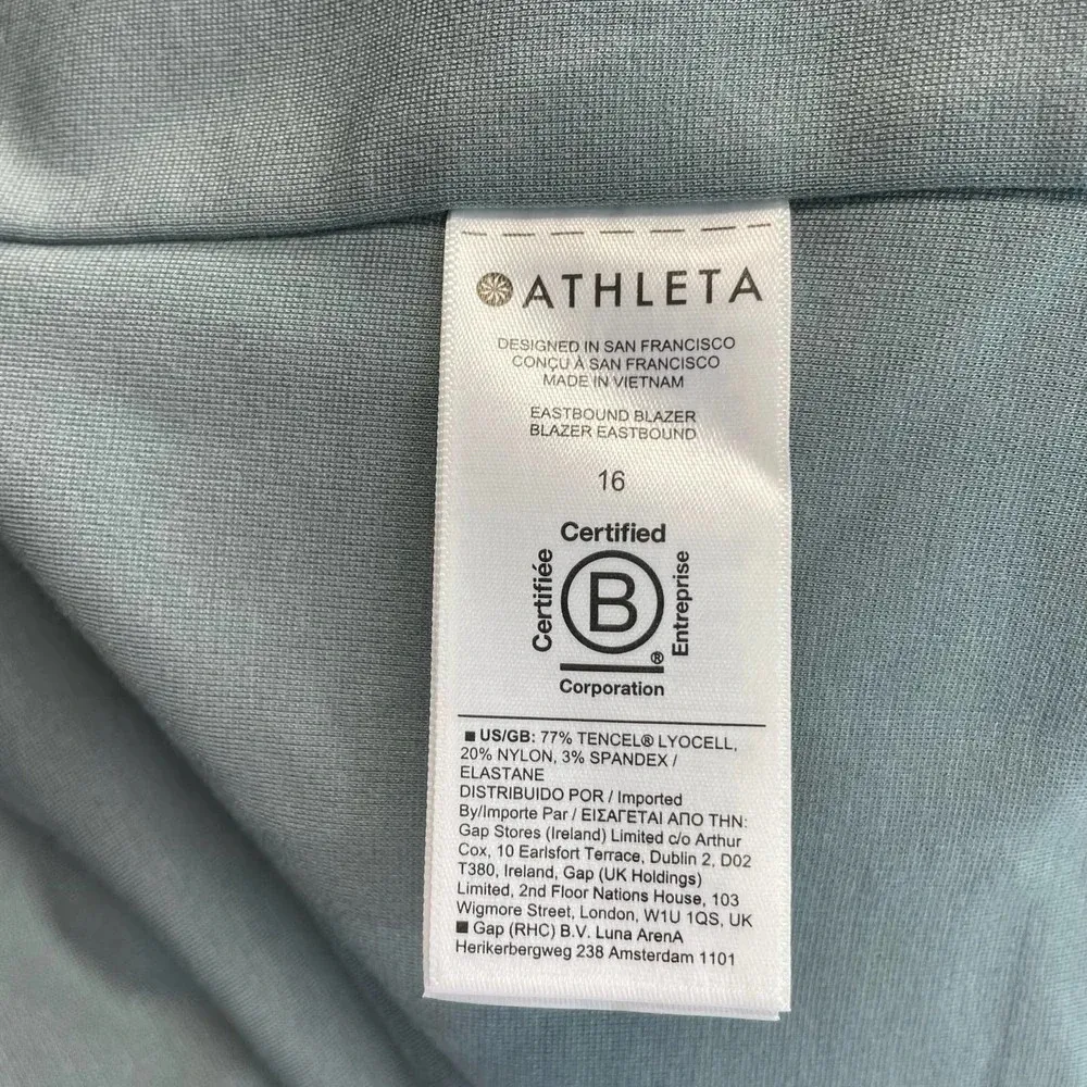 Athleta Eastbound Blazer‎ Minimalist Gray Sage Green Size 16 - Image 11