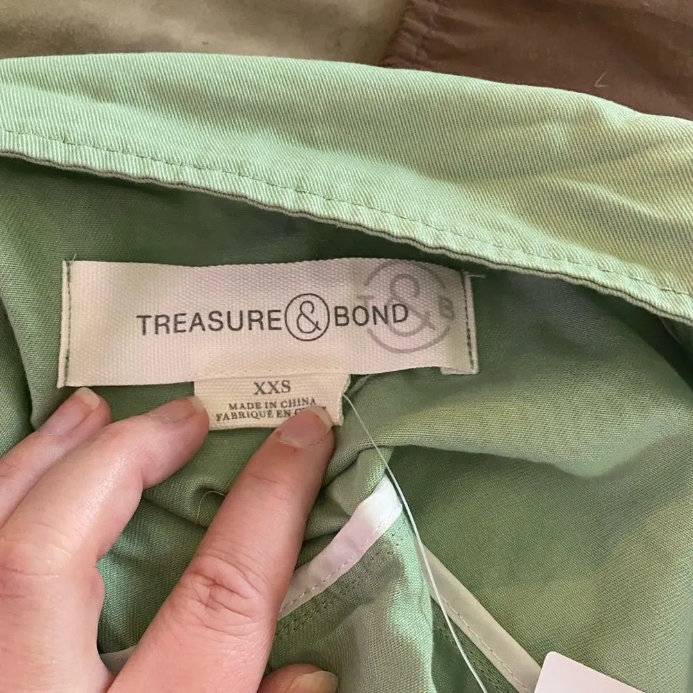 NWT Treasure & Bond jacket in green basil size  XXS 100% cotton - Image 10