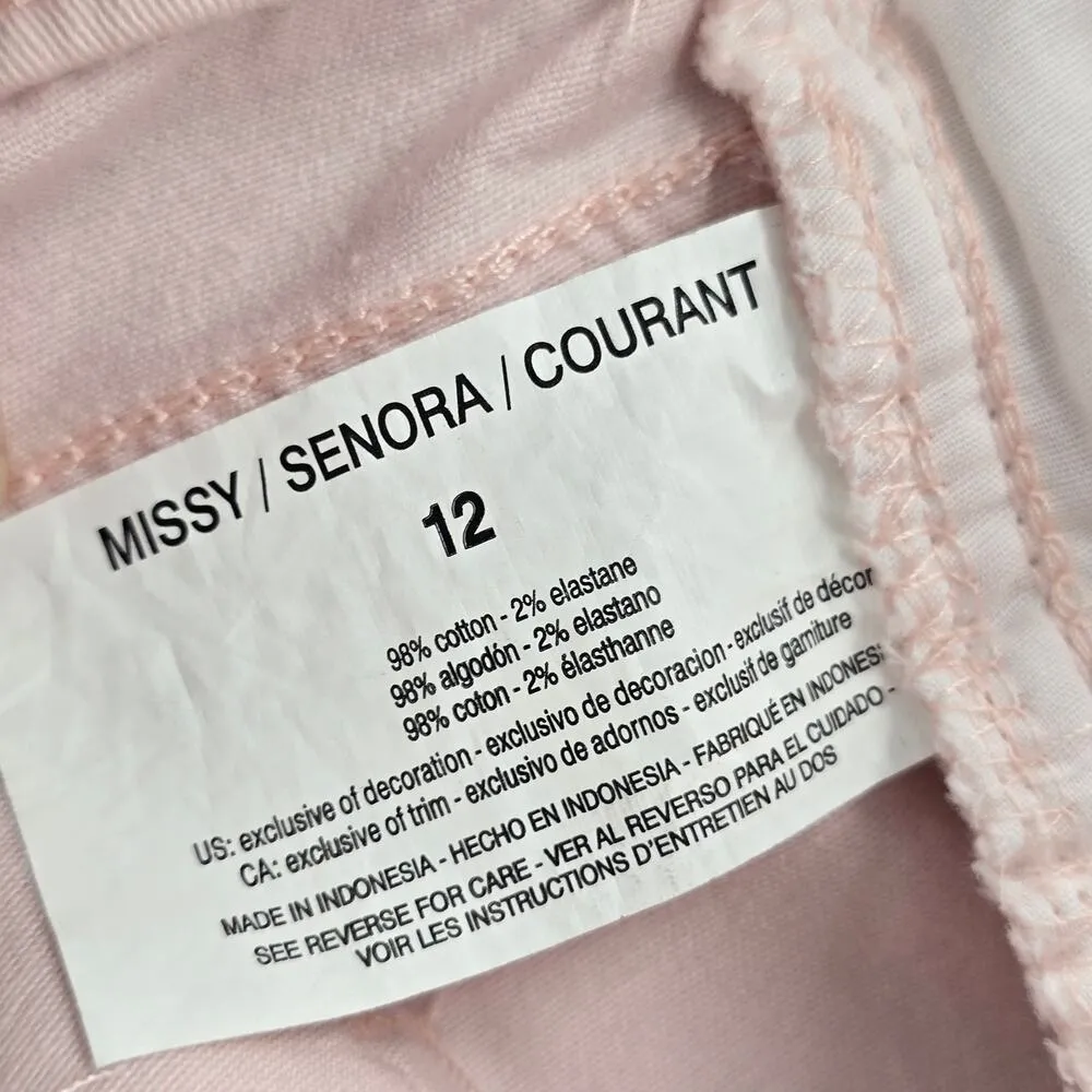 Gloria Vanderbilt Pink Embroidered Floral Crop Avery Cotton Pants 12 - Image 6