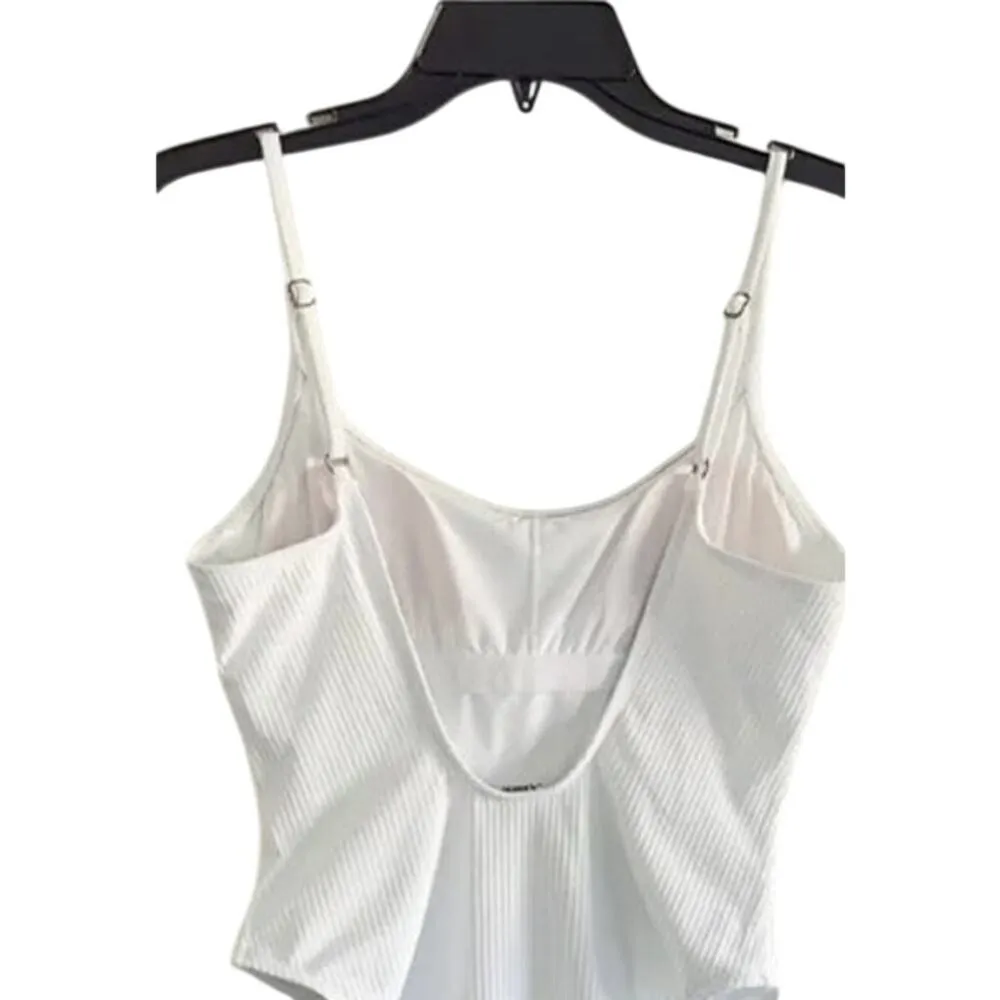 NWT Andie The Laguna Ribbed Scoop Back OnePiece Swimsuit Removable Cup XST White - Image 6