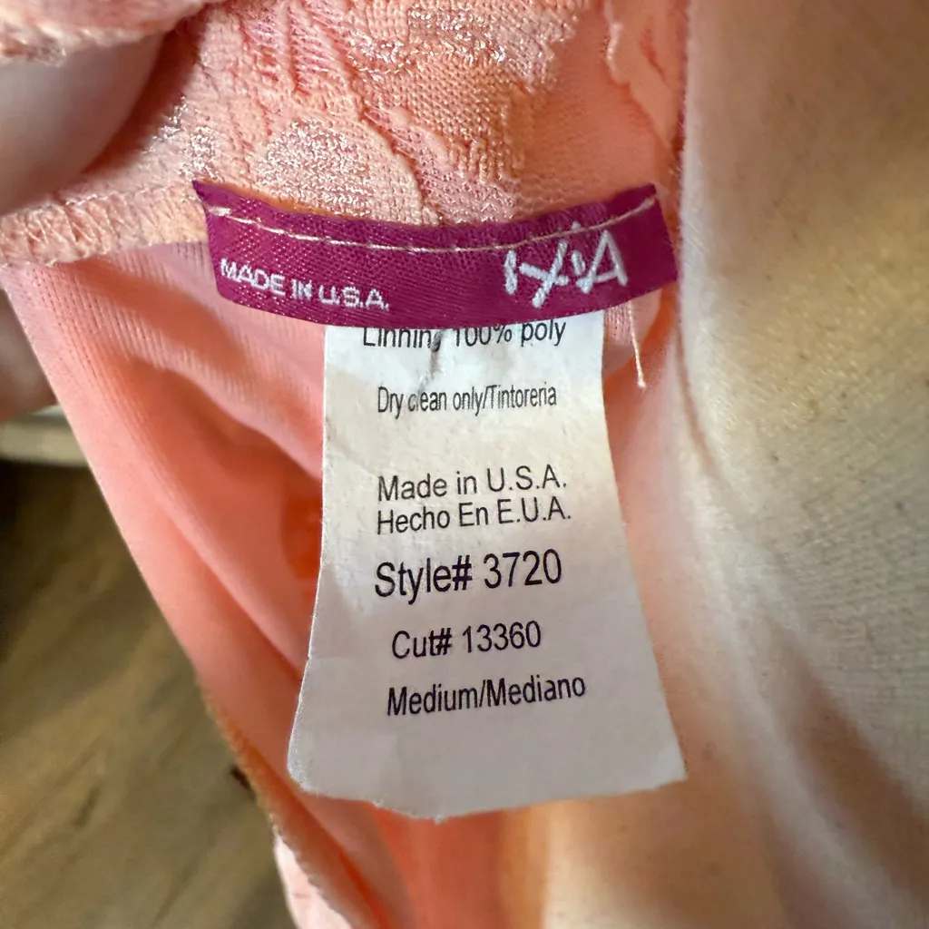 Women’s Peachy Pink Lace Dress Size M - Image 3