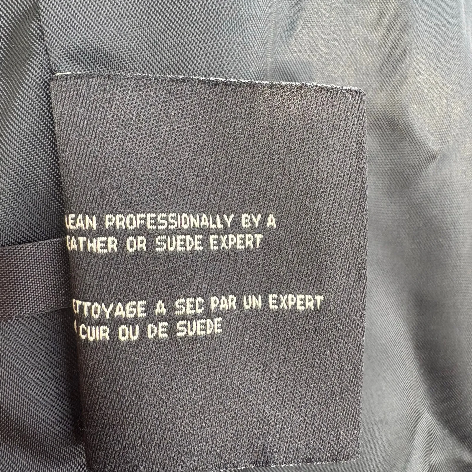 Cole Haan Coat Sz XL Black Wool Cashmere Blend Leather Zip Mid Length Preppy - Image 15