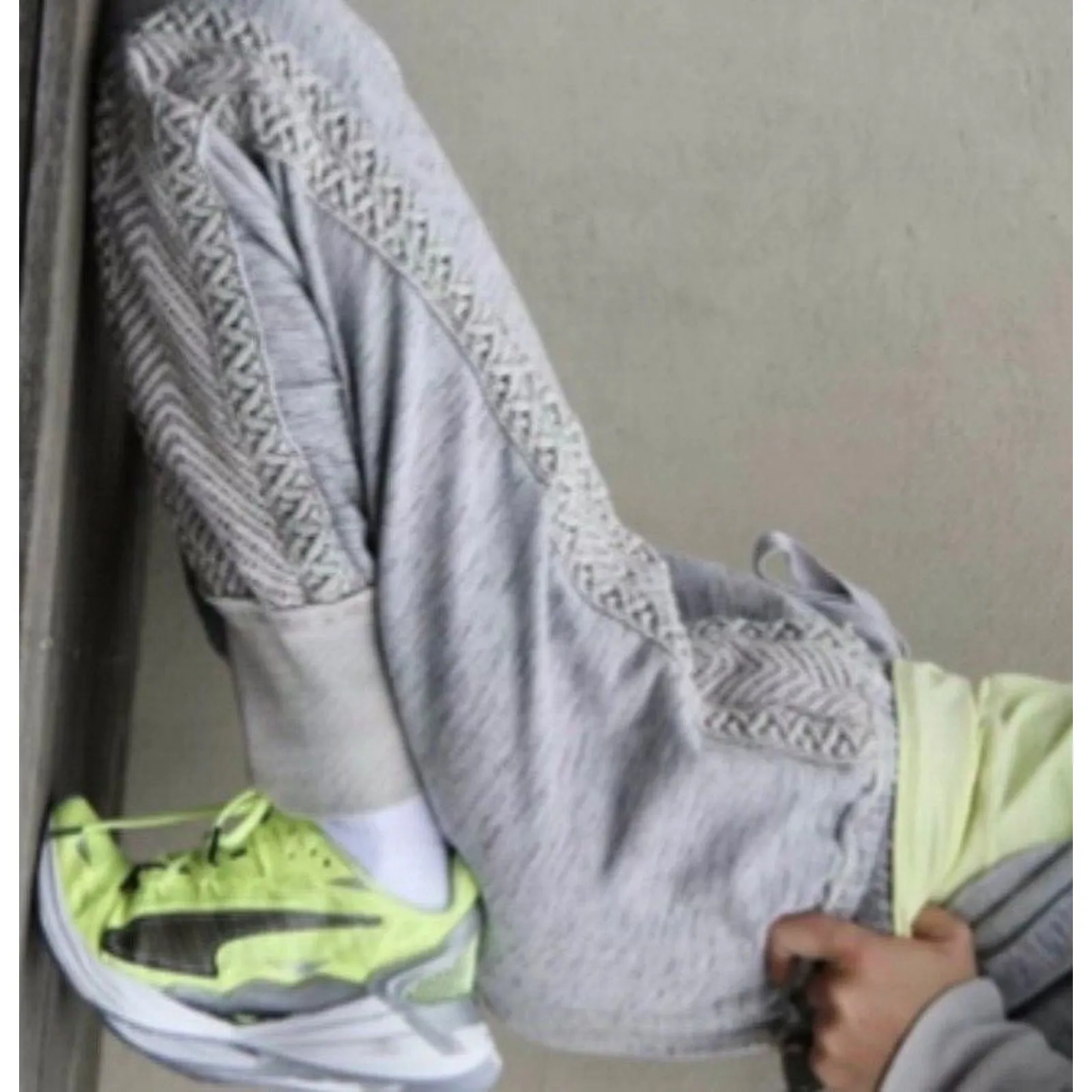 FREE PEOPLE MOVEMENT Mountain High Cable Knit Crochet Joggers Hoodie Set Sz XS/S - Image 2