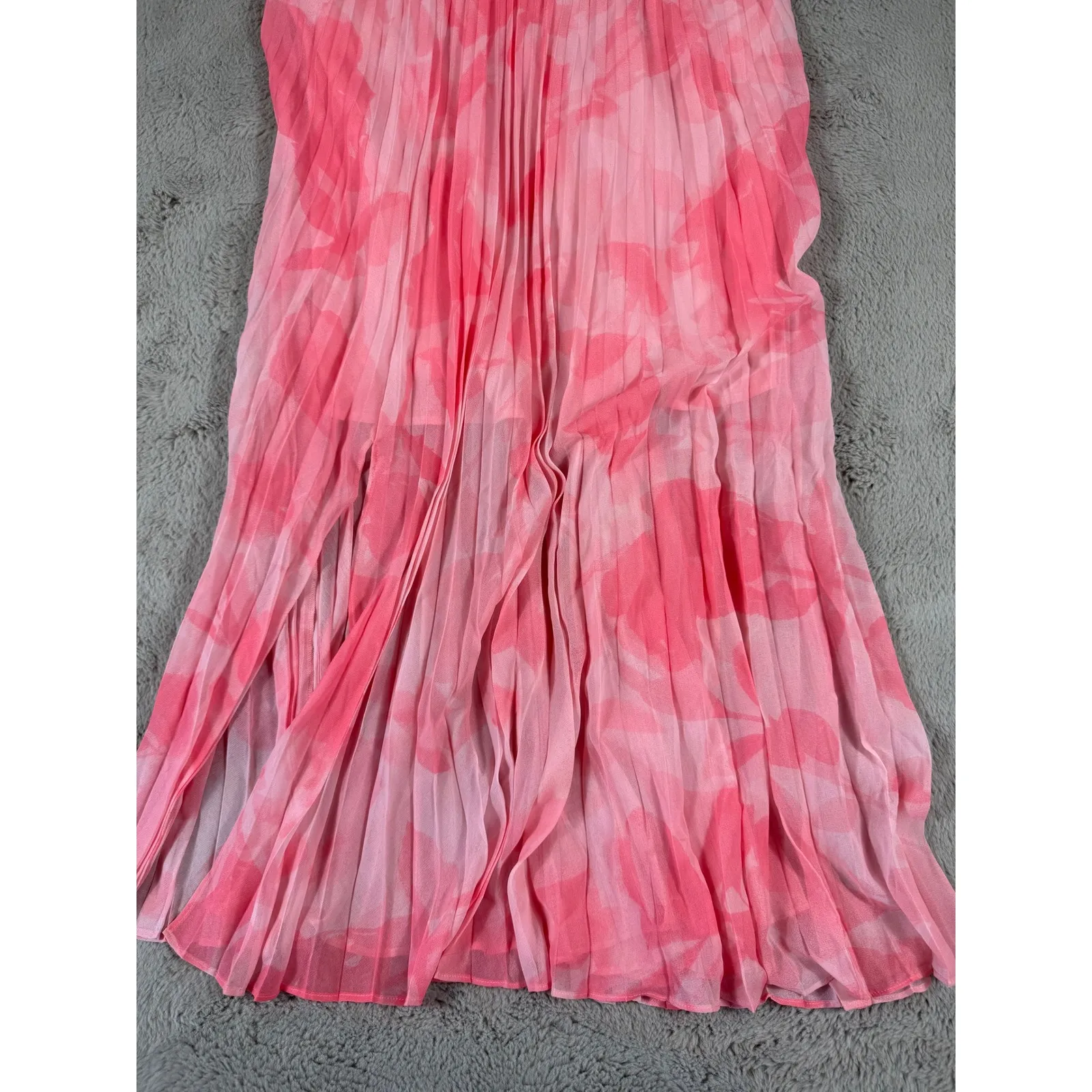 NWT Ted Baker Allover Mirelia Crisscross Halter Pleated‎ Midi Dress Pink L Party - Image 12