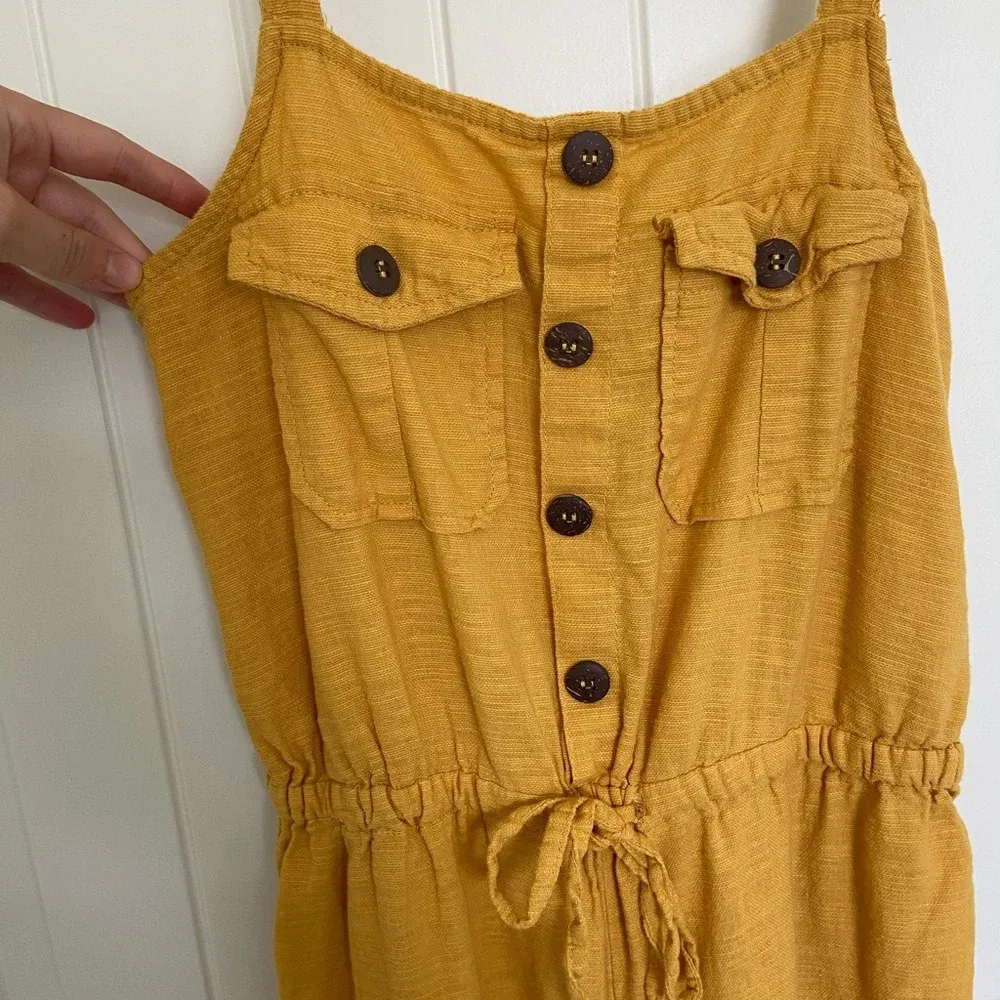 Hot Kiss women’s yellow cinched waist jumpsuit — small‎ - Image 2
