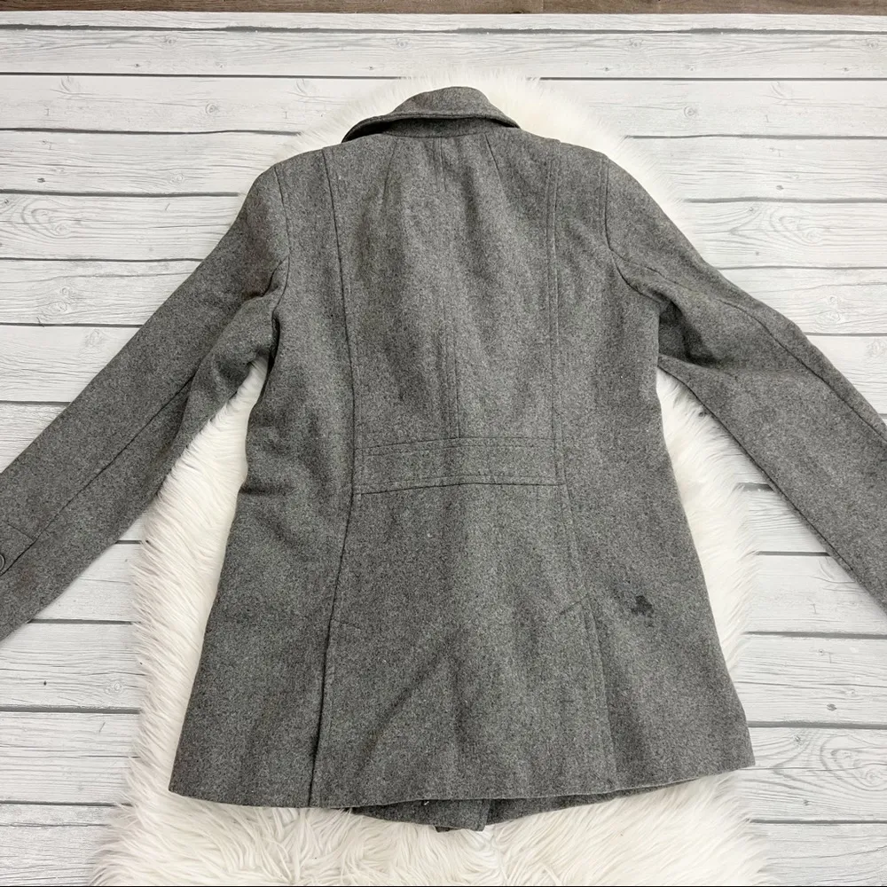 Aeropostale Gray Pea Coat Double Breasted Jacket - Image 3